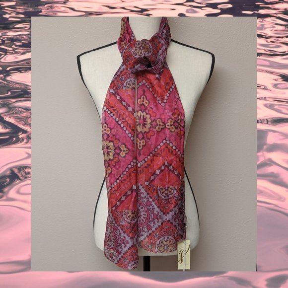 COLLECTION XIIX Geisha Oblong Red Wrap Scarf - Picture 1 of 7